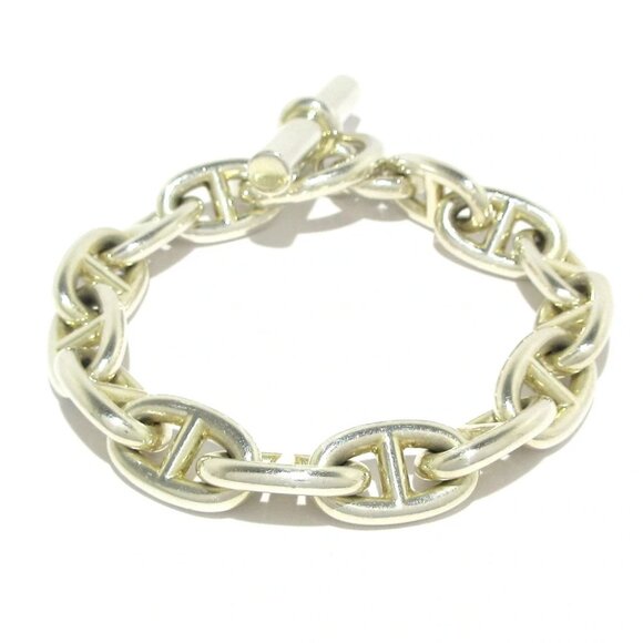 Auth HERMES Chene Dunkle MM - Silver 2******** Bracelet - Picture 1 of 5